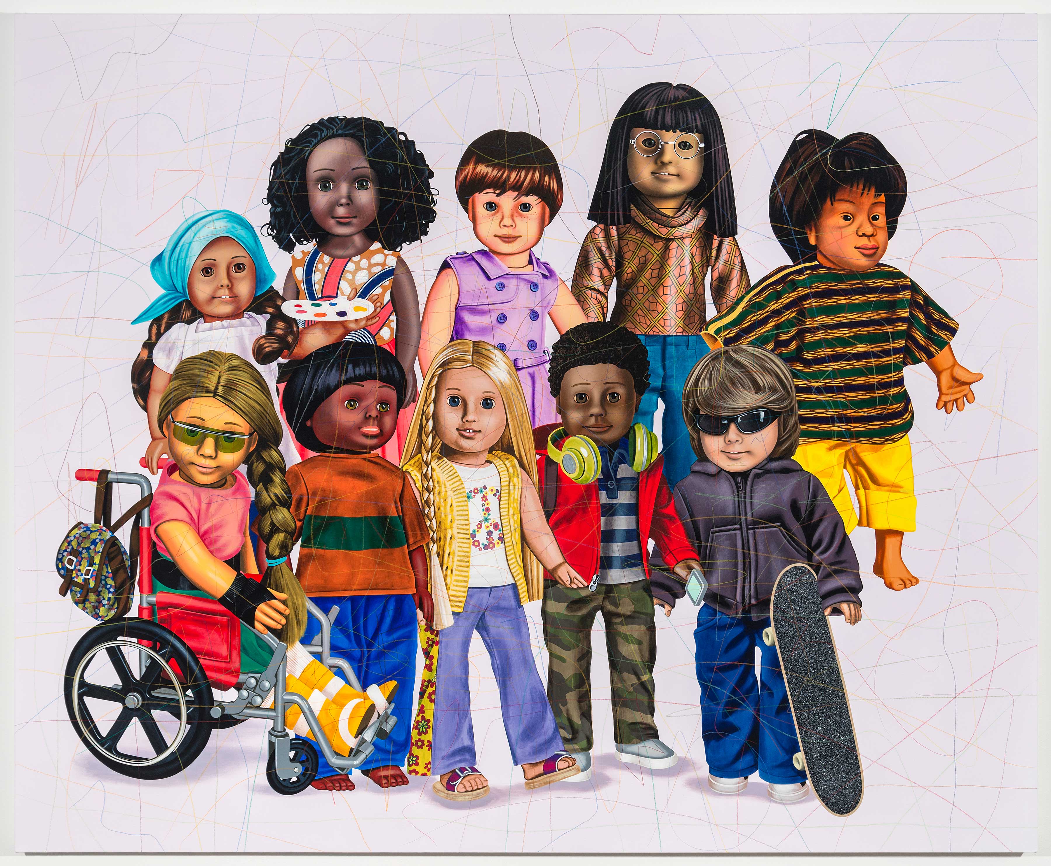 Plastic Dolls, acrylic on canvas by Henry Gunderson, 2019